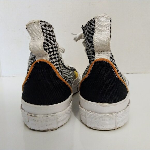 CONVERSE CHUCK TAYLOR ALL STAR 70 HIGH TOP M-6.5 W-8.5 BLK/YELLOW PLAID - Picture 4 of 11